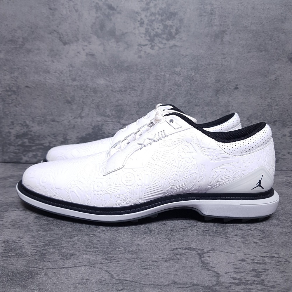 NIKE AIR JORDAN ADG 5 Golf Shoes Mens 10.5 White Pure Platinum Laser FQ6642-102